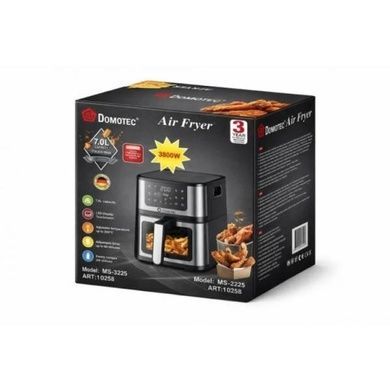 Аерофритюрниця + Гриль DOMOTEC MS-3225 7л 3800W Чорна
