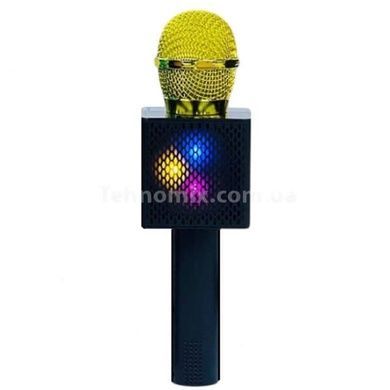 Микрофон караоке беспроводной Bluetooth USB Черный+золото