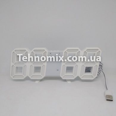 Электронные настольные часы с будильником и термометром LY 1089 Белые
