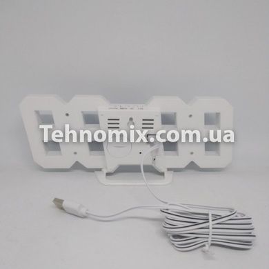 Электронные настольные часы с будильником и термометром LY 1089 Белые
