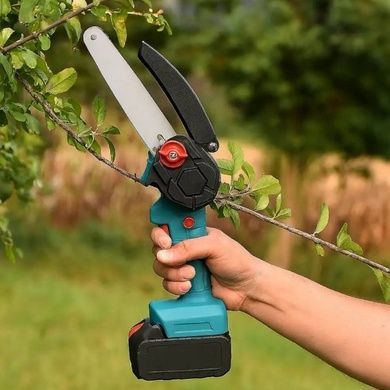 Пила аккумуляторная цепная 6" с 2 аккумуляторами 48v в чемодане Синяя
