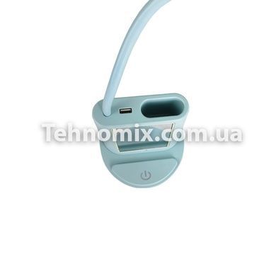 Умная настольная светодиодная лампа 3в1 с PowerBank с зеркалом Синяя