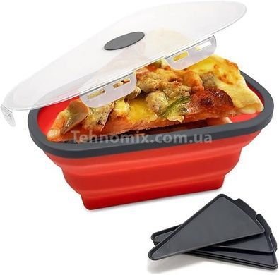 Контейнер силиконовый складной для пиццы Pizza Pack Красный