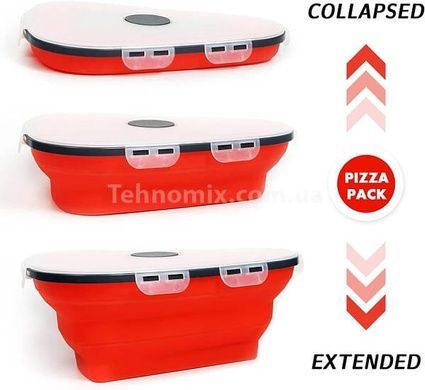 Контейнер силиконовый складной для пиццы Pizza Pack Красный