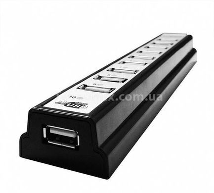 Хаб USB 2.0 на 10 портів чорний