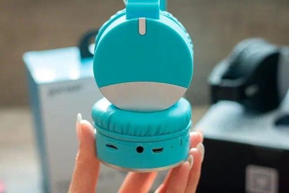 Бездротові Bluetooth навушники Gorsun GS-E86 Micro SD Блакитні