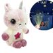 Дитяча плюшева іграшка Єдиноріг нічник-проектор зоряного неба Star Belly Біло-рожевий