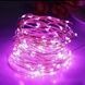 Гирлянда 100LED 10м на батарейках Розовая