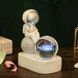 Декоративный ночник 3D хрустальный шар Солнечная система с Астронавтом на Луне Белый