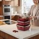 Набір квадратних казанів 3шт з кришками + 2 прихватки Higher Kitchen HK-302 Червоний