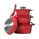 Набор посуды 7 предметов Bellmax Cookware Set BM-132 Красный