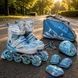 Ролики дитячі розсувні з повним комплектом захисту 30-33 Happy Tiffany Блакитні