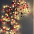 Гірлянда настінна Гілка з трояндами 2,3м 144LED 72квітки USB Тепле світло