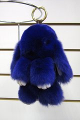 Кролики брелок с мехом 18 см Темно-синий
