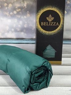 Простирадло на гумці з наволочками Belizza P. yesil 180х200см Сатин