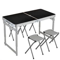 Стіл та стільці для пікніка з посиленими ніжками Folding Table Чорний