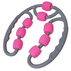 Роликовый U-образный массажер Multifunctional Ring Massager Розовый