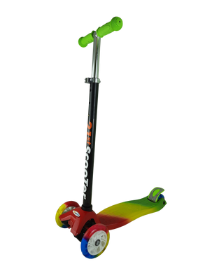 Самокат дитячий Best Scooter 0072Е колеса PU світяться Зелено-жовто-червоний
