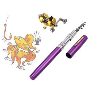 Складная мини удочка 97 см Fishing Rod In Pen Case Purple