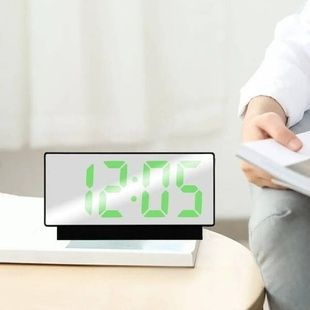 Годинник мережний VST-897-4 з датчиком температури USB Зелене підсвічування