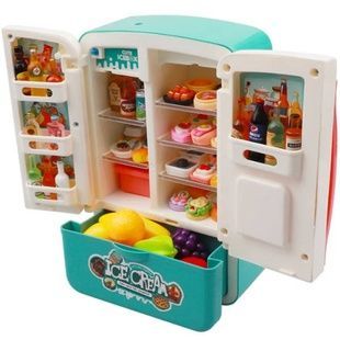 Игрушка Холодильник 20см с подсветкой и звуком на батарейках Refrigerator Голубой