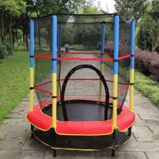 Батут дитячий розкладний із захисною сіткою 140*185см JumpFit Trampoline-04 Чорний
