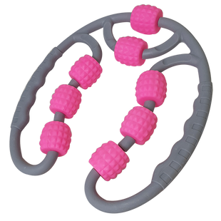 Роликовий U-подібний масажер Multifunctional Ring Massager Рожевий