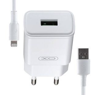 Мережевий зарядний пристрій блок живлення XO L92D QC3.0 18W with Lightning cable