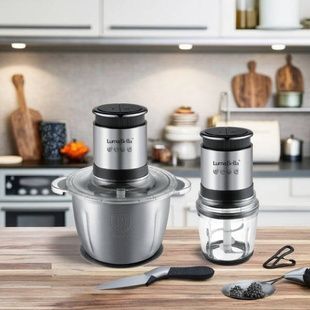 Измельчитель электрический с двумя чашами 3л+0,6л 1000Вт Luma Bella LB-56014 Серый