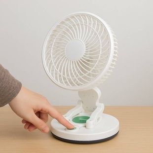 Вентилятор настольный аккумуляторный с Led подсветкой Gcy-kb KC-101 Белый с салатовым