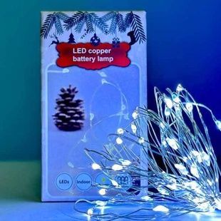 Гірлянда 50LED 5м на батарейках + USB Холодний білий