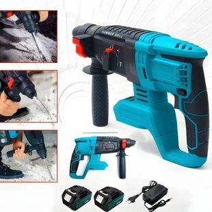 Дриль-перфоратор акумуляторний + 2 акумулятори 48V у валізі MA494 Чорний з блакитним