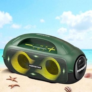 Колонка бездротова портативна Bluetooth 80Вт 12000mAh Hopestar A50 Зелена