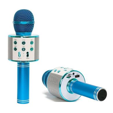 Караоке - мікрофон WS 858 microSD FM радіо Блакитний