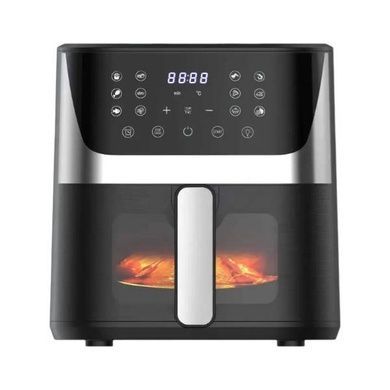 Аерогриль на 2 тіни з чашею 14л Prime Kitchen AF1012DT Чорний із сірим