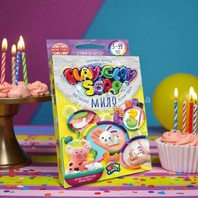 Набір для дитячої творчості Пластелінове мило 4 кольори PLAY CLAY SOAP PCS-02-04U Danko Toys Жовта коробка
