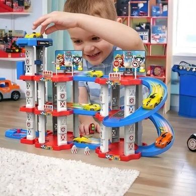 Трек паркування дитячий ігровий на 75 деталей та 3 машинки Childrens Rail Car Різнокольоровий