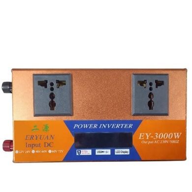 Преобразователь напряжения с 12V/24V&rarr;220V 3000W с дисплеем EYURAN EY-3000W Оранжевый