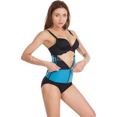 Утягивающий пояс для похудения Waist training corset Голубой-черный S