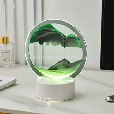 Лампа настольная Песочные горы 3D RGB ночник с USB Зеленый песок