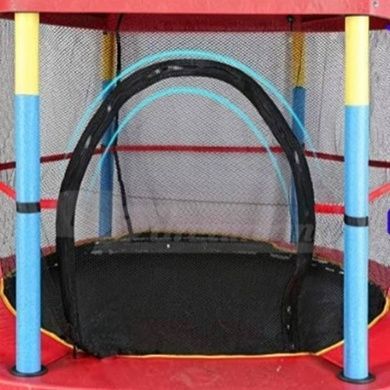 Батут дитячий розкладний із захисною сіткою 140*185см JumpFit Trampoline-04 Чорний