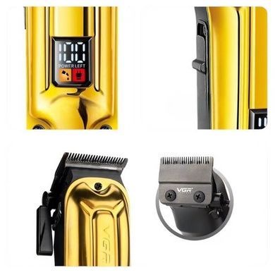 Машинка для стрижки з LED-дисплеєм та 4 змінними насадками 2500 mAh VGR V-138 GOLD Золота