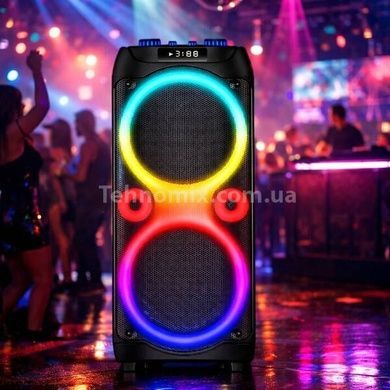 Бездротова колонка з RGB підсвічуванням 60Вт Bluetooth, AUX, USB SPS ZQS10213 Чорна
