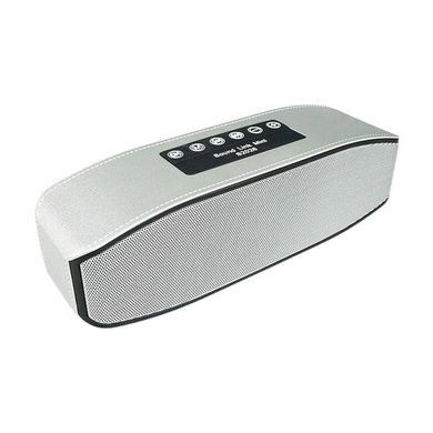 Bluetooth-колонка акумуляторна 6Вт, USB, microSD, AUX, 1200мАч S2026 Сіра