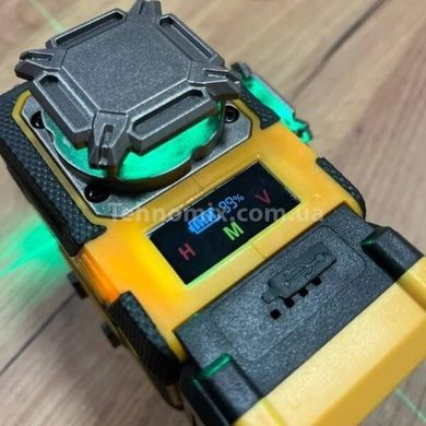 Лазерный уровень нивелир аккмуляторный с магнитной подставкой 4D Черный с желтым
