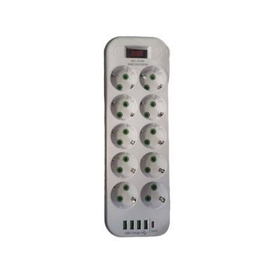 Удлинитель сетевой фильтр 5м 10&times;220В+4&times;USB+1&times;Type-C D10L Белый