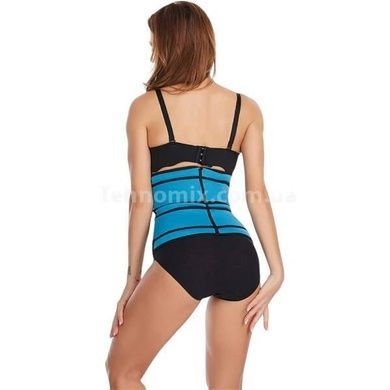 Утягивающий пояс для похудения Waist training corset Голубой-черный S