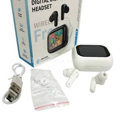 Бездротові навушники з дисплеєм LX10 TWS Earbuds LED White