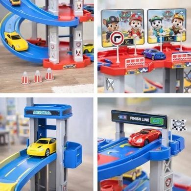 Трек паркування дитячий ігровий на 75 деталей та 3 машинки Childrens Rail Car Різнокольоровий
