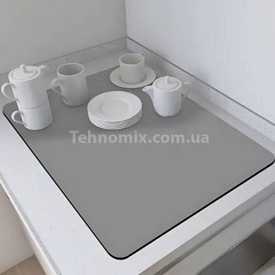 Коврик для сушки посуды супервпитывающий нескользящий 30*30см Серый